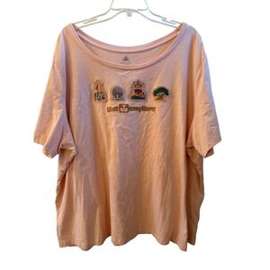 Walt Disney World Pink Park Icons Embroidered T-Shirt Womens 3X